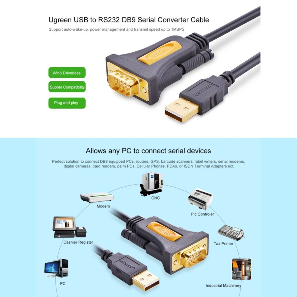 Cabo Adaptador Usb A Para Db Rs Metros Ugreen Conectatec