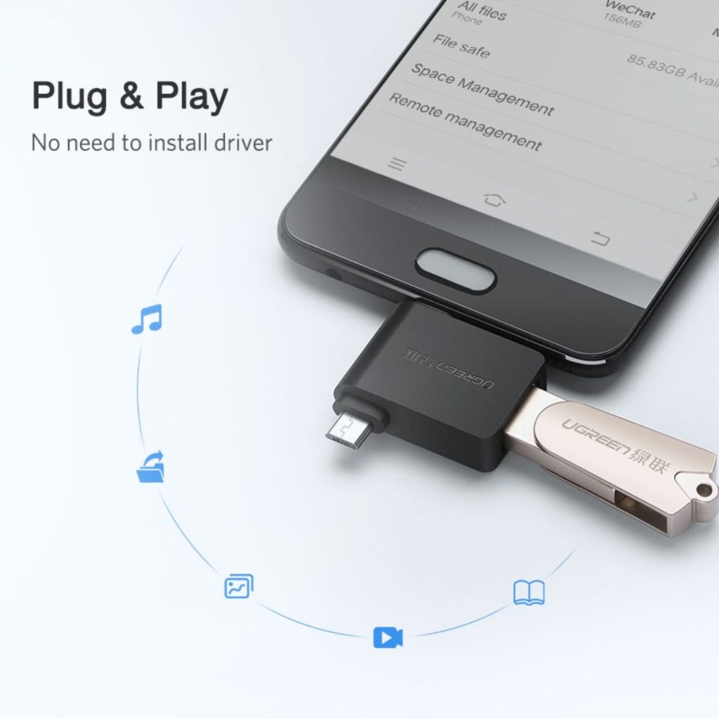 Adaptador Micro Usb E Micro Usb C Para Usb A Ugreen Conectatec 4473